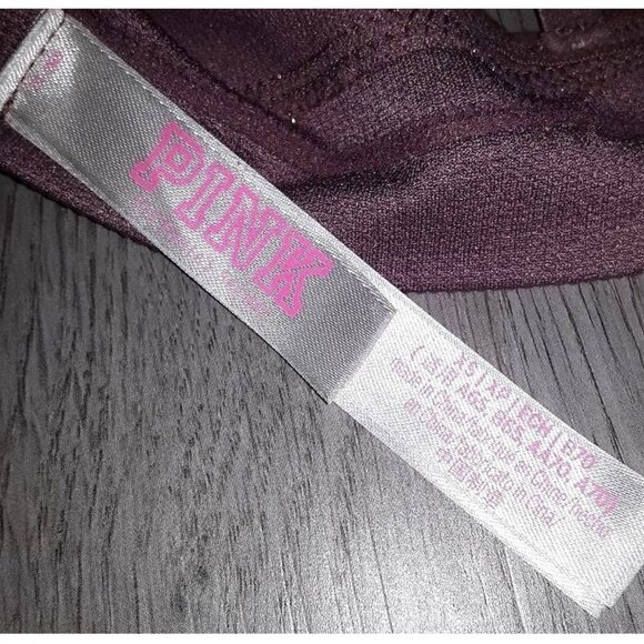 Victoria's Secret PINK Mauve Glitter Unlined Triangle Bralette Size Extra Small - Picture 3 of 3